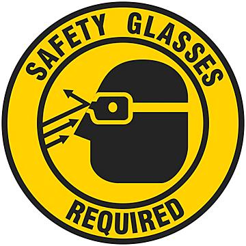 Warehouse Floor Sign - "Safety Glasses Required", 17" Diameter