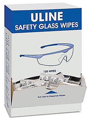 ULINE Safety Glass Wipes - Box of 120 - S-19310