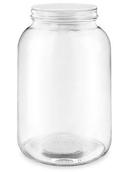 Wide-Mouth Glass Jars Bulk Pack - 1 Gallon, 4" Opening, Metal Lid S-19317B-M