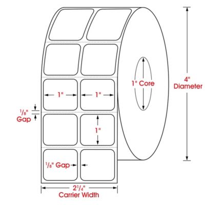 Desktop Direct Thermal Labels - 2-Up, 1 x 1