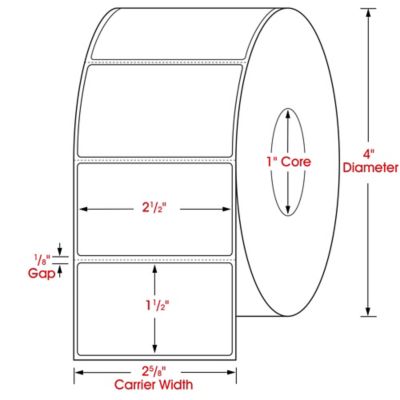 Desktop Direct Thermal Labels - 2 1/2 x 1 1/2