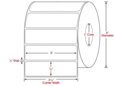Desktop Direct Thermal Labels - 3 x 3/4