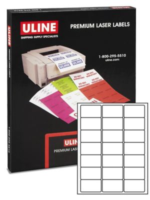 Uline Laser Labels - White, 2 1/2 x 1 1/2" S-19344