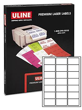 Uline Laser Labels - White, 2 1/2 x 1 1/2" S-19344