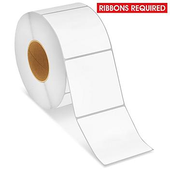 Removable Adhesive Industrial Thermal Transfer Labels - 4 x 4", Ribbons Required S-19355
