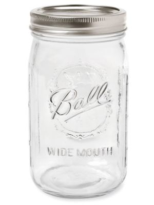 Ball® Wide Mouth Glass Canning Jars - 8 oz