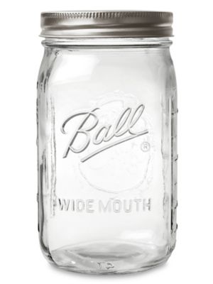 Ball® Wide Mouth Glass Canning Jars - 8 oz
