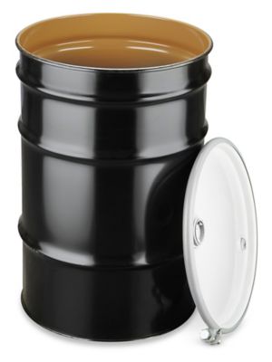Steel Drum with Lid - 30 Gallon, Open Top, Lined S-19414