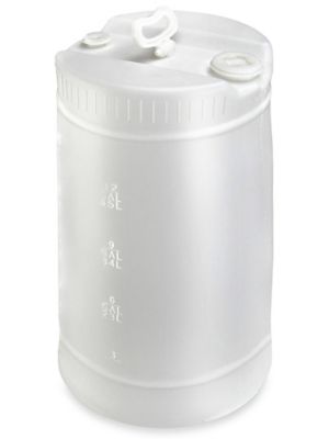 Plastic Drum - 15 Gallon, Closed Top, Natural S-19418