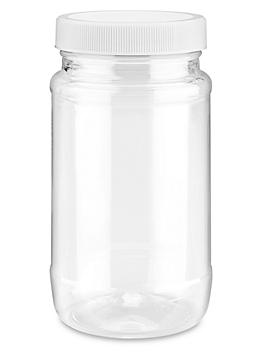 Clear PET Round Wide-Mouth Plastic Jars Skid Lot - 8 oz S-19464S