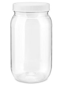 Clear PET Round Wide-Mouth Plastic Jars - 16 oz S-19465
