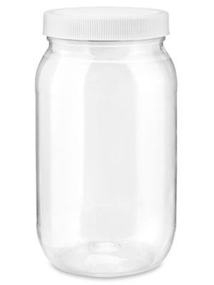 Clear PET Round Wide-Mouth Plastic Jars Skid Lot - 16 oz S-19465S