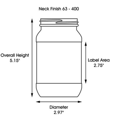 Clear PET Straight-Sided Plastic Jars Bulk Pack - 16 oz, White Cap  S-25186B-W - Uline