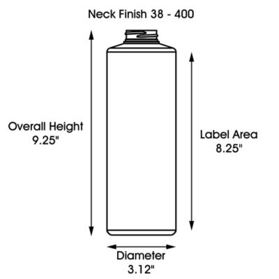 Cylinder Squeezable Bottles - 32 oz
