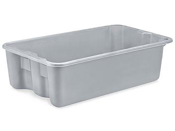 Heavy-Duty Stack and Nest Containers - 18 x 11 x 5", Gray S-19471GR