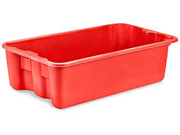 Heavy-Duty Stack and Nest Containers - 18 x 11 x 5", Red S-19471R