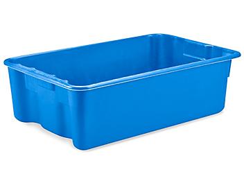 Heavy-Duty Stack and Nest Containers - 20 x 13 x 6", Blue S-19472BLU