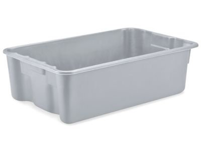 Heavy-Duty Stack and Nest Containers - 20 x 13 x 6, Gray S