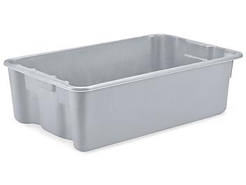 Heavy-Duty Stack and Nest Containers - 20 x 13 x 6", Gray S-19472GR