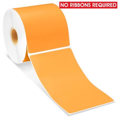 Desktop Direct Thermal Labels - Orange, 3 x 5" S-19479O