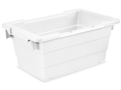 QUANTUM CROSS STACK TUBS, White, Cross Stack Tubs, Size L x W x H: 25-1/8 x  16 x 8-1/2, Ctn. Qty.: 6