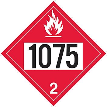 4-Digit D.O.T. Placard - UN 1075 Liquefied Petroleum Gas, Tagboard S-19561T