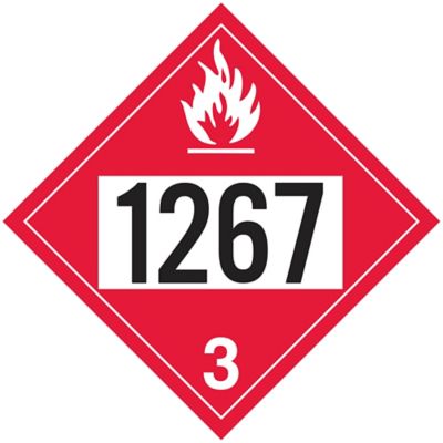 4-Digit D.O.T. Placard - UN 1267 Petroleum Crude Oil, Adhesive Vinyl