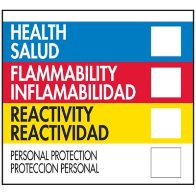 Bilingual English/Spanish HMIL Label - 4 x 4" S-19611