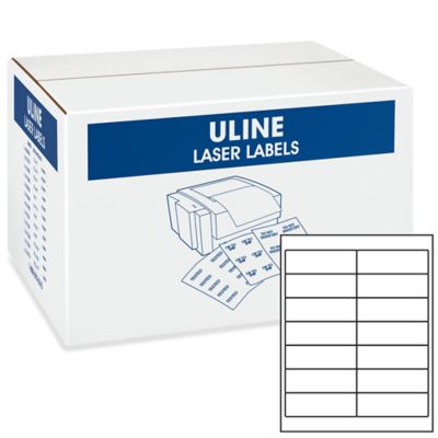 Uline Laser Labels Bulk Pack White 4 x 1 1/3 quot S 19649 Uline