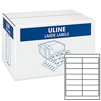 Uline Laser Labels Bulk Pack - White, 4 x 1 1/3" S-19649