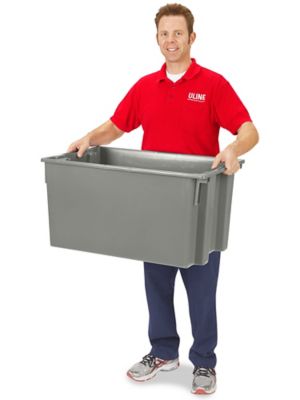 Stack and Nest Container - 23 x 16 x 15", Gray S-19694GR