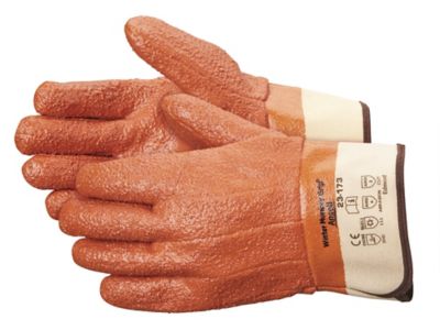 JJ Keller 42490 - Ansell Monkey Grip Orange Vinyl Raised Finish Safety Cuff Gloves Large, Sold in Packs of 12 Pair