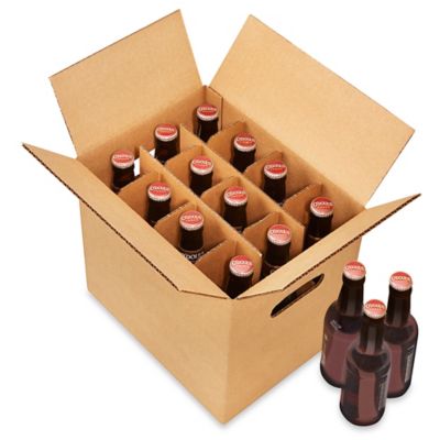 Beer/Half-Wine Carrier Box - 12 Bottle Pack S-19769 - Uline