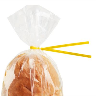 Paper Pre-Cut Twist Ties - 8", Yellow S-19797Y