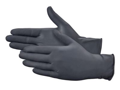 Uline Black Latex Gloves - Powder-Free, Large