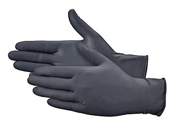 Uline Black Latex Gloves - Powder-Free, Large S-19810L
