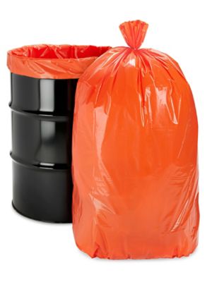 Uline Contractor's Bags - 55-60 Gallon, 6 Mil, Orange S-19876ORG