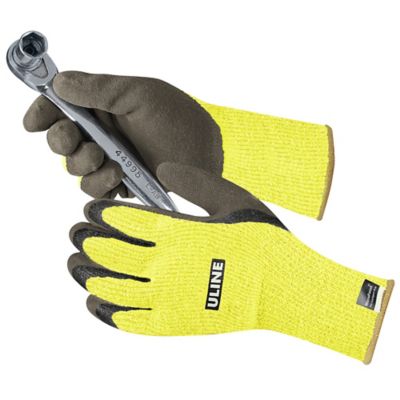 Chemical Resistant Neoprene Coated Latex Gloves - Medium S-15396M - Uline