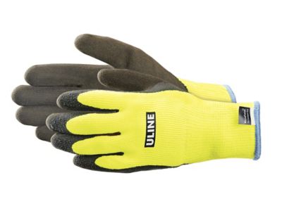 Uline Super Gription&reg; Hi-Vis Thermal Latex Coated Gloves - Medium S-19885M