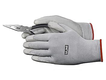 Uline Polyurethane Coated Gloves - Gray, Small S-19889-S