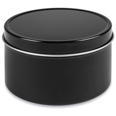 Deep Metal Tins - Round, 1 oz, Solid Lid, Silver S-20649 - Uline