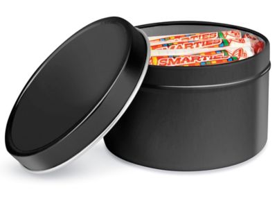 Deep Metal Tins - Round, 6 oz, Solid Lid S-23235 - Uline