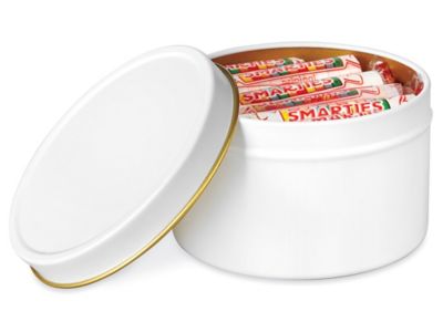 Deep Metal Tins - Round, 4 oz, Window Lid S-17909 - Uline