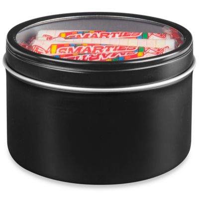 Mimipack Metal Tins – 10 Oz. Deep Round Window Top Tin Containers