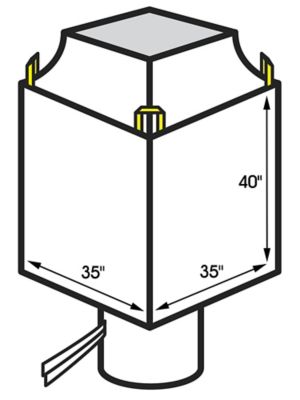 Bulk Bags - Duffle Top, Spout Bottom, Poly Lined, 35 x 35 x 40
