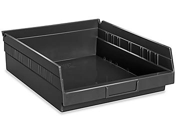 Plastic Shelf Bins - 11 x 12 x 4", Black S-19944BL