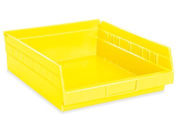 Plastic Shelf Bins - 11 x 12 x 4", Yellow S-19944Y