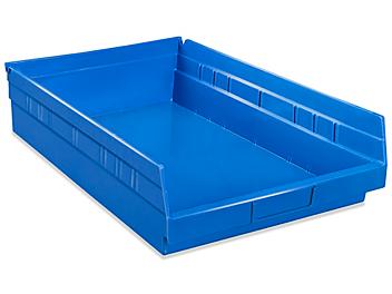 Plastic Shelf Bins - 11 x 18 x 4", Blue S-19945BLU