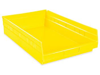 Plastic Shelf Bins - 11 x 18 x 4", Yellow S-19945Y