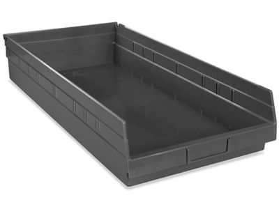 Plastic Shelf Bins - 11 x 24 x 4", Black S-19946BL